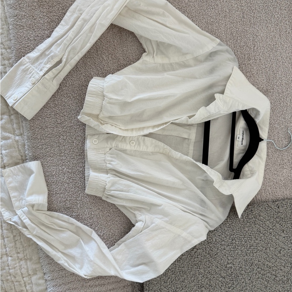 Superdown Ivory Button-Up Shirt - image 1